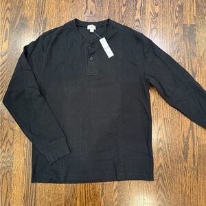 J. Crew Black Long Sleeve Henley Shirt